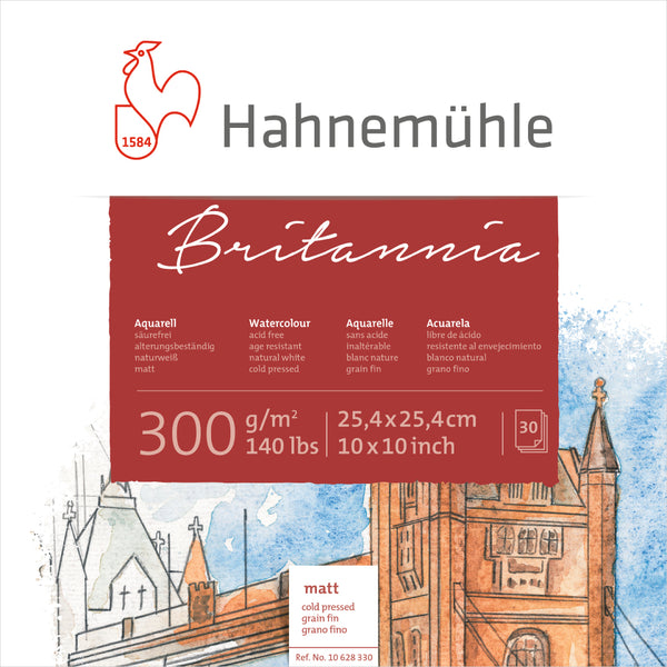 Watercolour Block "Britannia" 300 gr 25.4x25.4cm Grano Fino