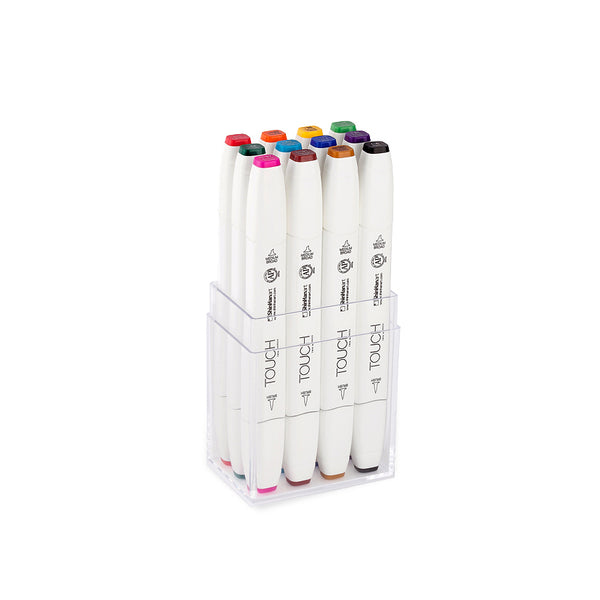 Set x 12 Touch Twin Brush Marker Colores Principales